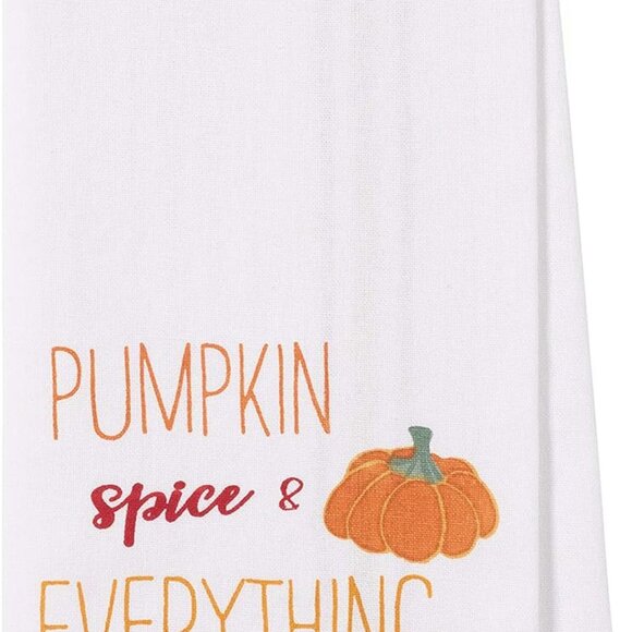 Pantry Kitchen Holiday Dish Towel Set of 4, Cotton, 18 x 28-inch Pumpkin Spice E - Picture 3 of 7
